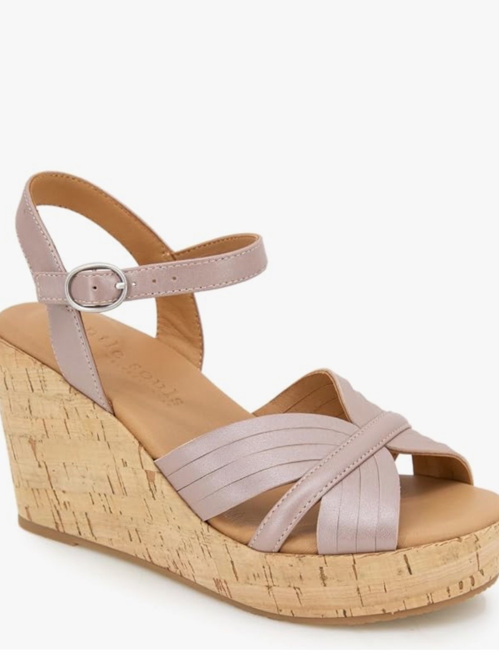 gentle souls Mauve Woven Cork Ankle-Strap Wedge Sandal - Picture 2 of 5